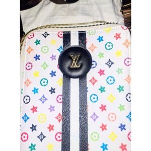 FAKE LV Takashi Murakami White Multicolor style Bag
